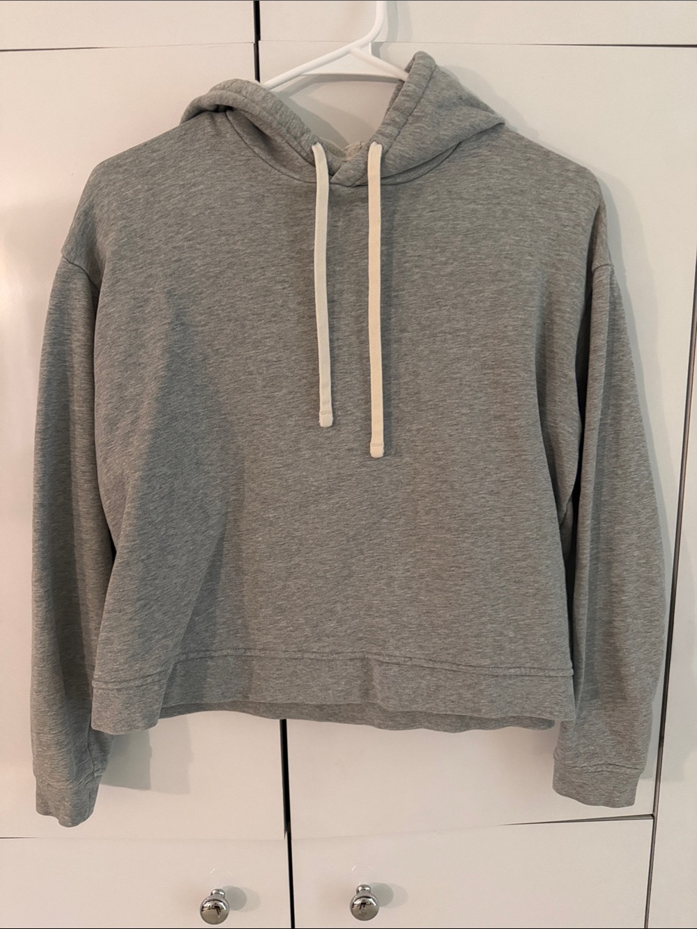 Everlane Women's Cropped Gray Hoodie Sweater - Casual Pullover Size XS